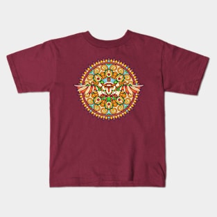 Owl Design Artwork Abstract Mandala Pattern Kids T-Shirt